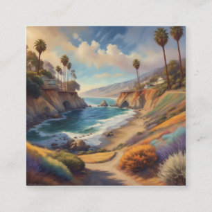 Carte De Visite Carré Peint d'une manière artistique peinte de façon pei