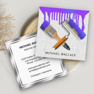 Carte De Visite Carré Peinture à tremper OEuvres de peinture professionn