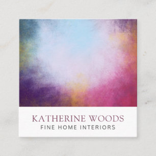 Carte De Visite Carré Peinture d'art Abstrait Concepteur d'intérieur Vio