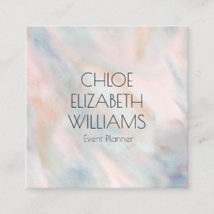 Carte De Visite Carré Peinture Pastel douce Bruxelles Abstraite rose