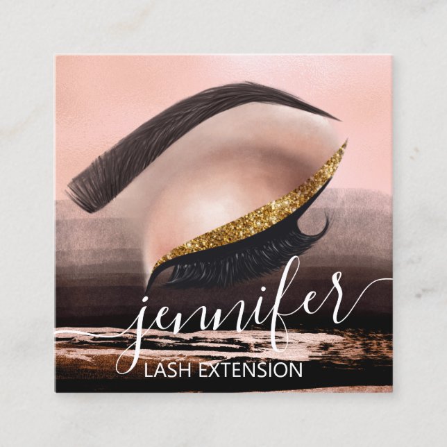 Carte De Visite Carré Peinture professionnelle Eyelash Extension maquill (Devant)