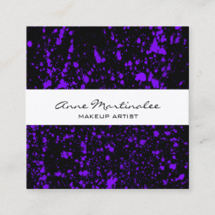 Carte De Visite Carré Peinture violette sur noir