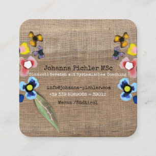 Carte De Visite Carré Pensées