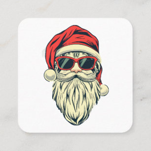 Carte De Visite Carré Père Noël avec des lunettes
