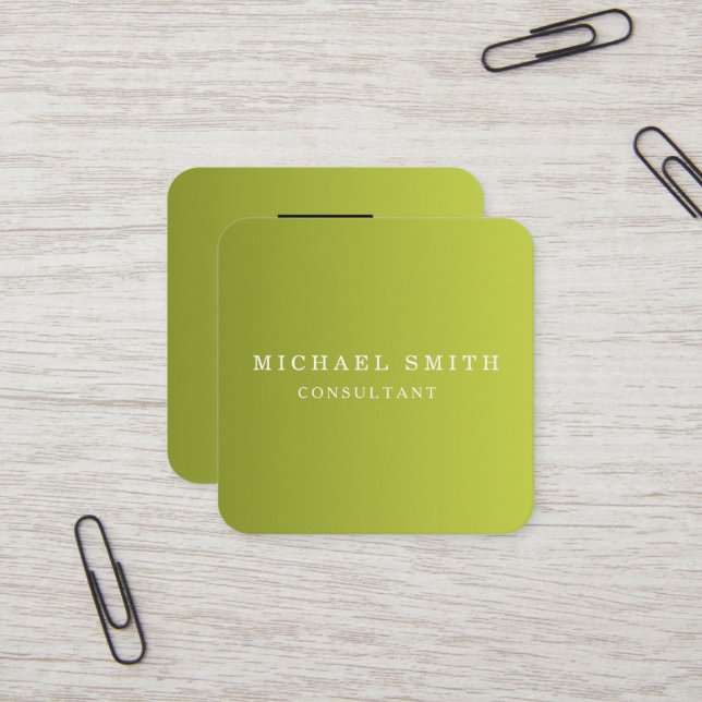 Carte De Visite Carré Personalized Custom Minimalist Modern QR Code Logo (Devant/Arrière en situation)