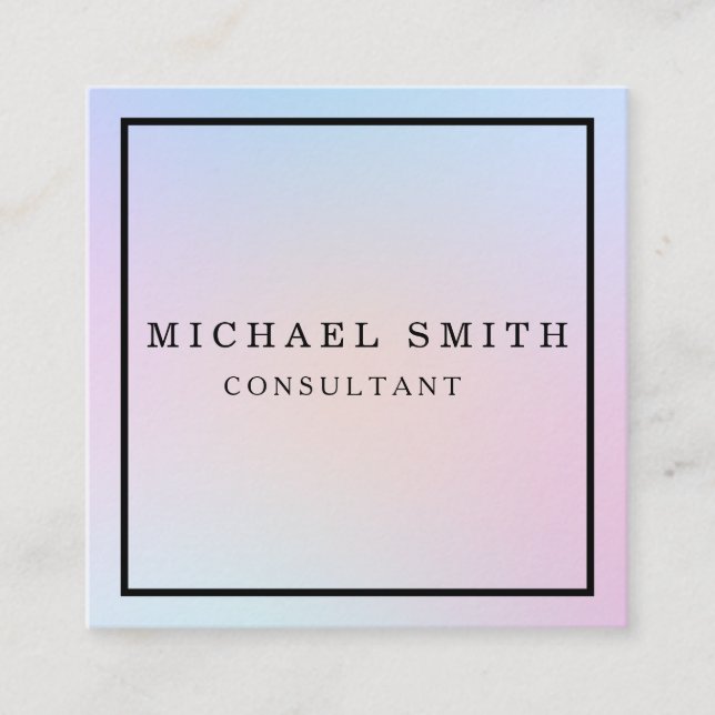 Carte De Visite Carré Personalized Custom Minimalist Modern QR Code Logo (Devant)