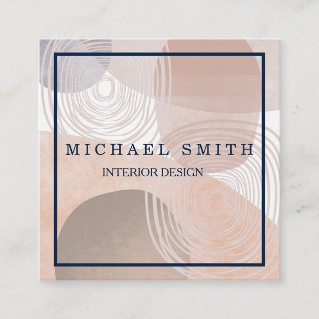 Carte De Visite Carré Personalized Custom Minimalist Modern QR Code Logo (Devant)