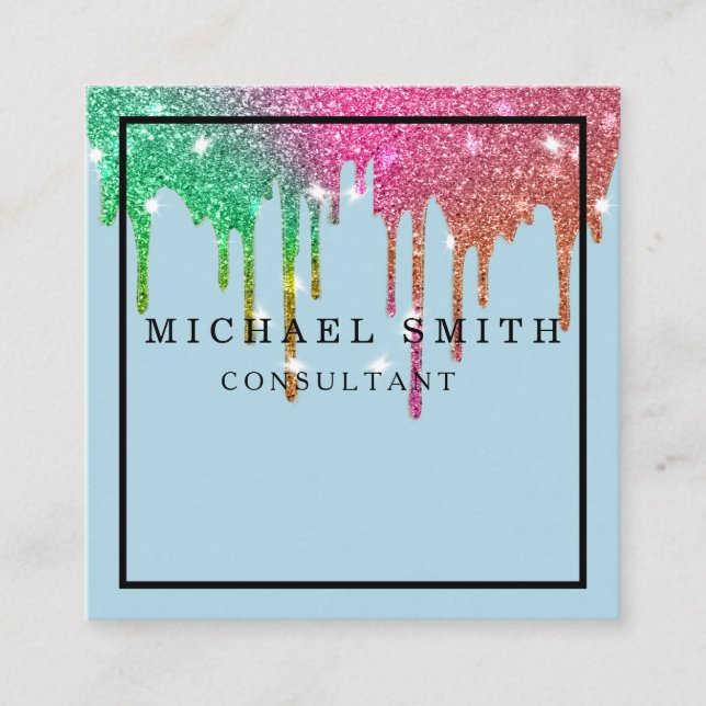 Carte De Visite Carré Personalized Minimalist Modern QR Code Logo Square (Devant)