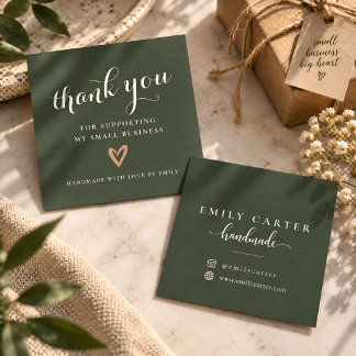 Carte De Visite Carré Personalized Small Business Thank You Square Card