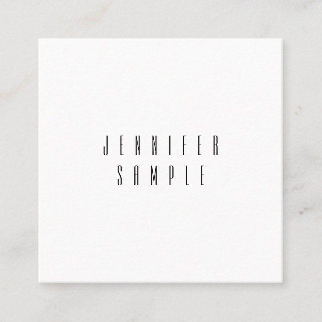 Carte De Visite Carré Personnalisé Moderne Simple Élégant Modèle tendanc (Devant)