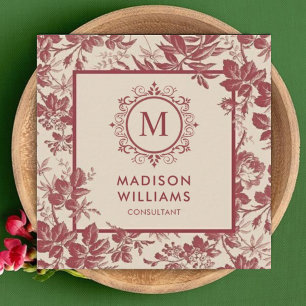 Carte De Visite Carré Personnalisé Peach Pink Red Maroon Carré Professio