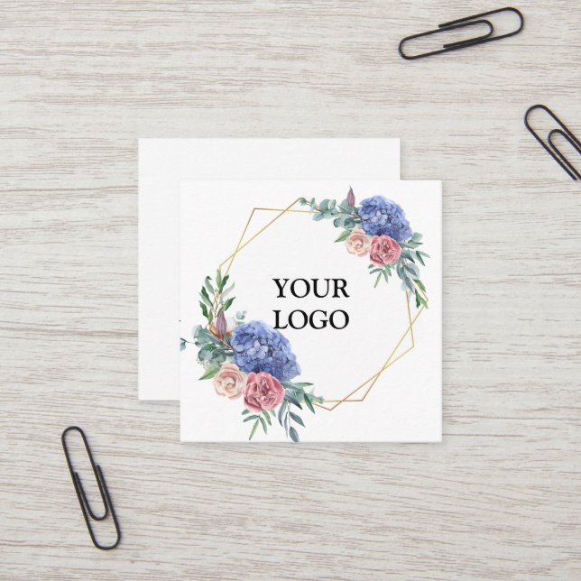 Carte De Visite Carré Personnalisé Personnalisé Votre Propre Logo Carré  (Devant/Arrière en situation)