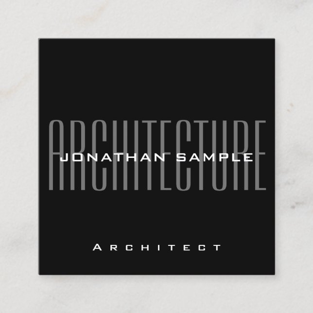 Carte De Visite Carré Personnaliser Business Architect Moderne Élégant (Devant)