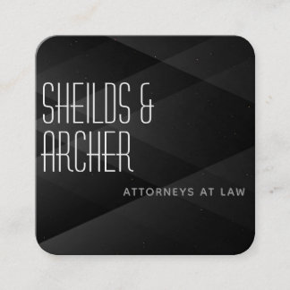 Carte De Visite Carré Personnaliser moderne Black Abstrait minimaliste é