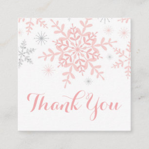 Carte De Visite Carré Petit Baby shower Flocon de neige Favoriser Tag Ar
