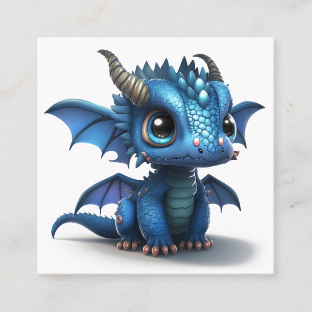 Carte De Visite Carré Petit Dragon (Devant)