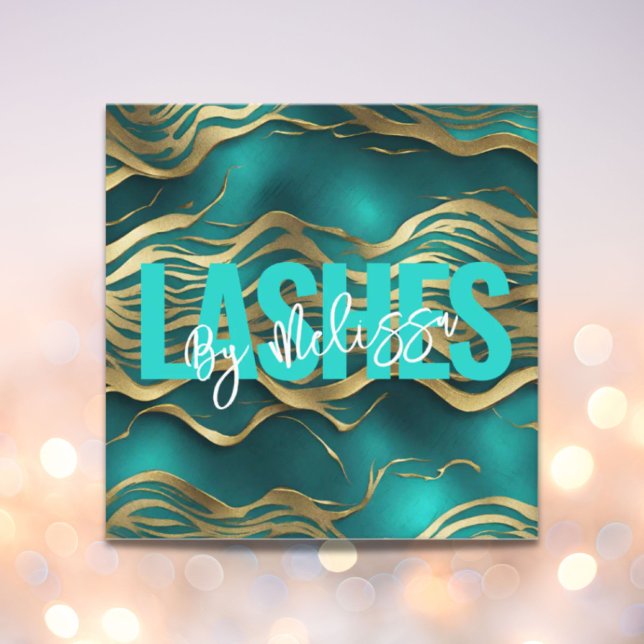 Carte De Visite Carré Petite Typographie Chic Beauté Maquillage Artiste  (Girly Chic Typography Beauty Makeup Artist Lashes Square Business Card)