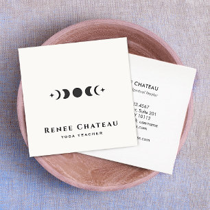 Carte De Visite Carré Phases de la lune Astrologie Yoga Professeur