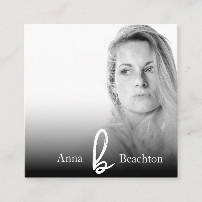 Carte De Visite Carré *~* Photo AP31 Professionnel QR Simple Minimal (Devant)