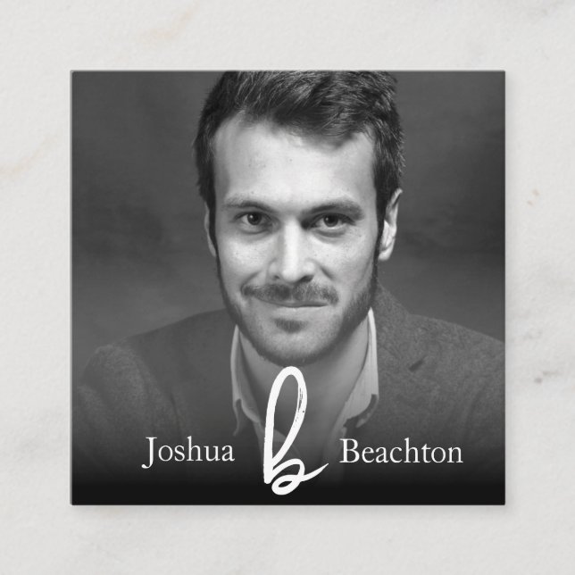 Carte De Visite Carré *~* Photo AP31 Professionnel Simple Minimal QR (Devant)