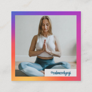 Carte De Visite Carré Photo branchée de l'utilisateur Instagram Social 