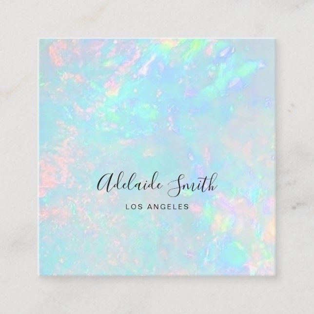 Carte De Visite Carré photo en pierre minérale opale (Devant)