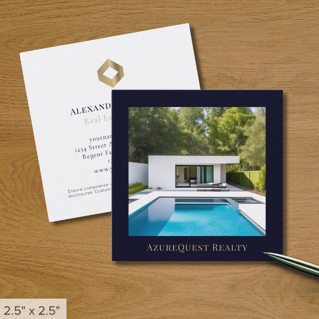 Carte De Visite Carré Photo minimaliste moderne (Créateur téléchargé)