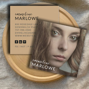 Carte De Visite Carré Photo minimaliste moderne