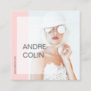 Carte De Visite Carré Photo moderne & tendance Beauté & mode