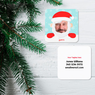 Carte De Visite Carré Photo personnalisée des services père Noël
