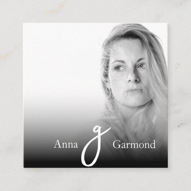 Carte De Visite Carré *~* Photo Professionnel AP31 QR Simple Minimal (Devant)