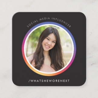 Carte De Visite Carré PHOTO RÉSEAU SOCIAL instagram image cercle frontiè