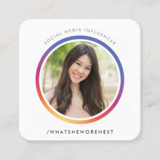Carte De Visite Carré PHOTO RÉSEAU SOCIAL instagram image cercle frontiè