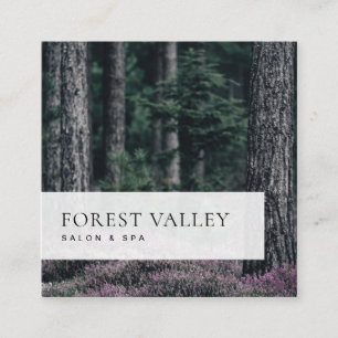 Carte De Visite Carré Photo simple classique Image Heather Forest