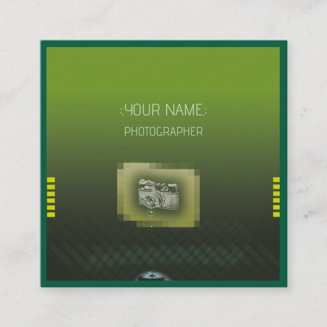 Carte De Visite Carré Photographe Caméra  (Devant)