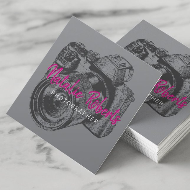 Carte De Visite Carré Photographe Caméra professionnel Photographie (Créateur téléchargé)