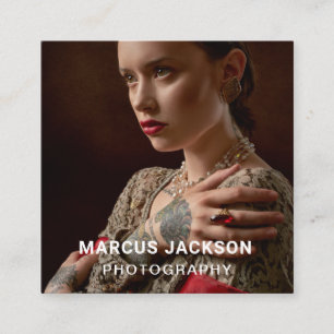 Carte De Visite Carré Photographe de portrait élégant