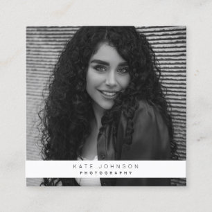 Carte De Visite Carré Photographe élégant du logo de l'entreprise