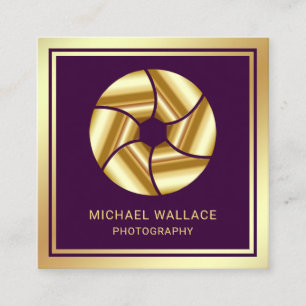 Carte De Visite Carré Photographe Objectif Obturateur Appareil Photo Feu