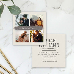 Carte De Visite Carré Photographe photo Instagram de script de brosse mo