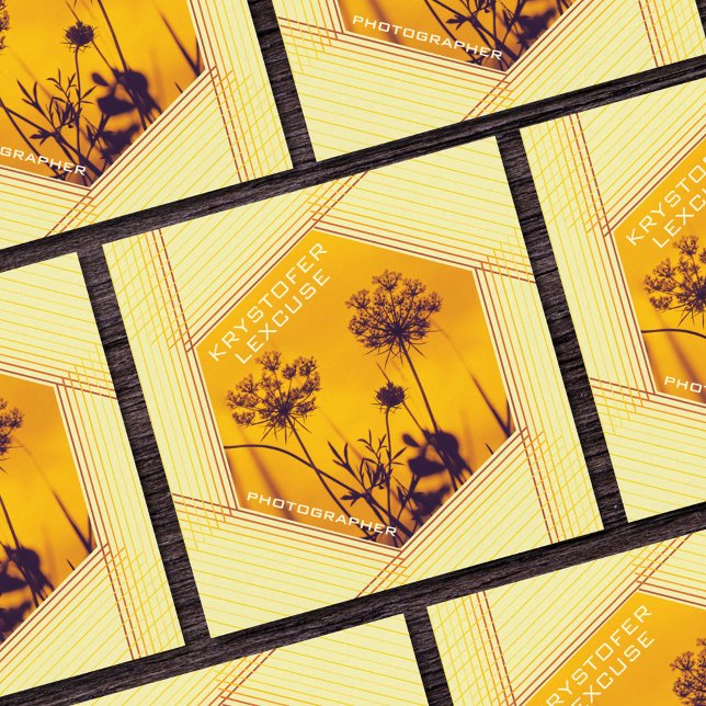 Carte De Visite Carré Photographe photo personnalisable Diaphragm Hexago (Créateur téléchargé)