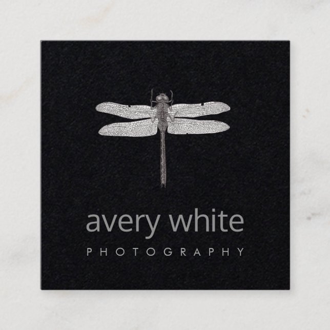 Carte De Visite Carré Photographe professionnel Simple Black Nature (Devant)