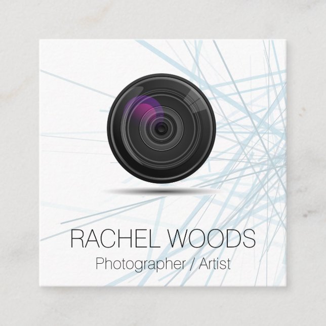 Carte De Visite Carré Photographie | Artiste | Concepteur | Lentières de (Devant)