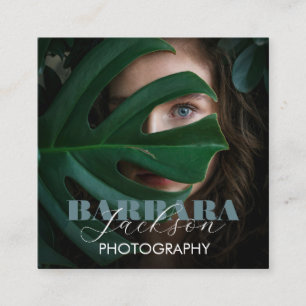 Carte De Visite Carré Photographie élégante calligraphie professionnelle