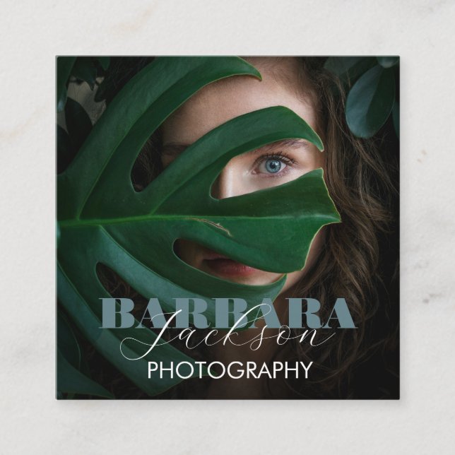 Carte De Visite Carré Photographie élégante calligraphie professionnelle (Devant)