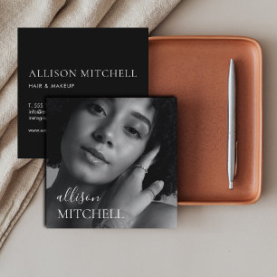 Carte De Visite Carré Photographie élégante calligraphie professionnelle