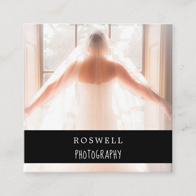 Carte De Visite Carré Photographie élégante en marbre (Devant)