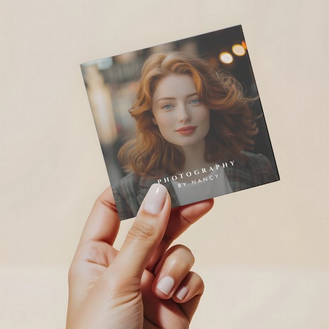 Carte De Visite Carré Photographie minimaliste moderne (Créateur téléchargé)