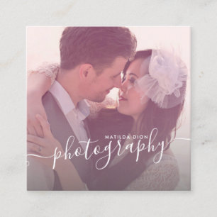 Carte De Visite Carré Photographie moderne, élégante, minimaliste et s