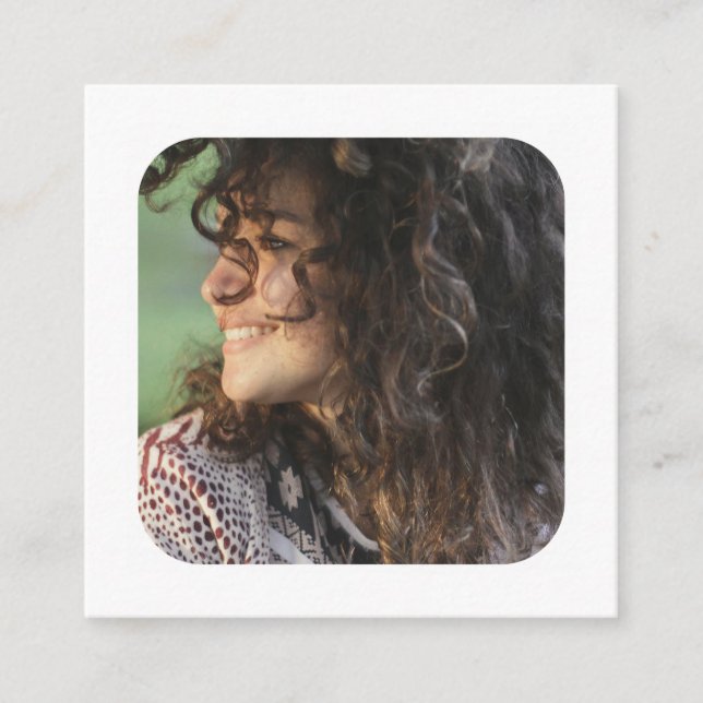 Carte De Visite Carré Photographie moderne en gras personnalisée (Devant)